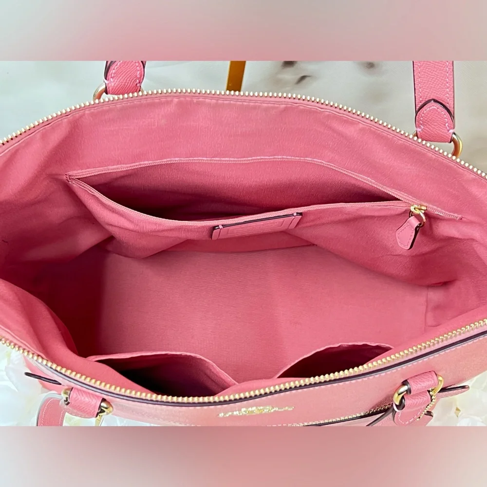 Coach Gallery Tote Shoulder Bag In Pink Taffy with Gold Accents - Picture 7 of 14